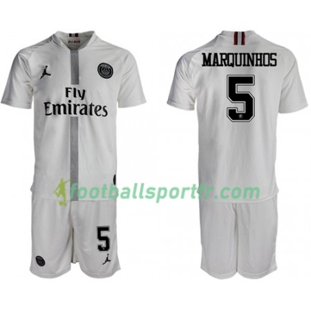 Tenue Paris Saint Germain Marquinhos 5 Jordan Blanc Enfant Troisieme 2018-2019 Maillot de Foot